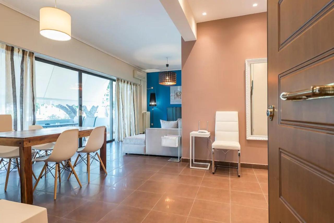 Glyfada Glass-Walled Designed Apt Athena Bagian luar foto
